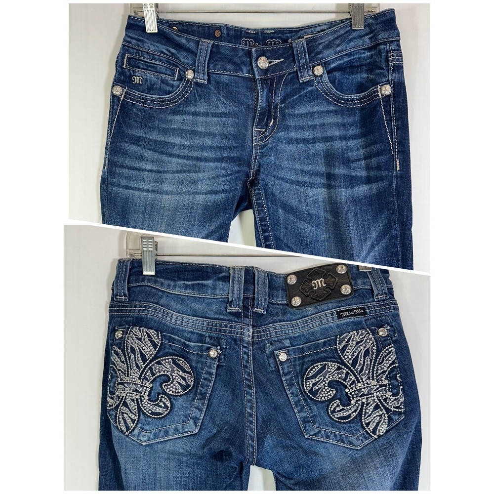 Miss Me Dark Blue Embroidered Boot Cut Jeans
